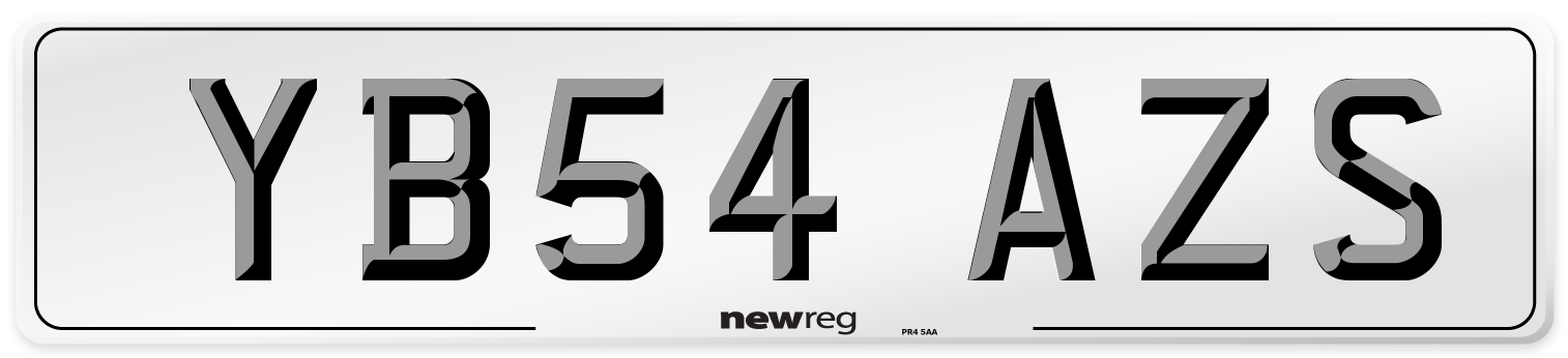 YB54 AZS Number Plate from New Reg